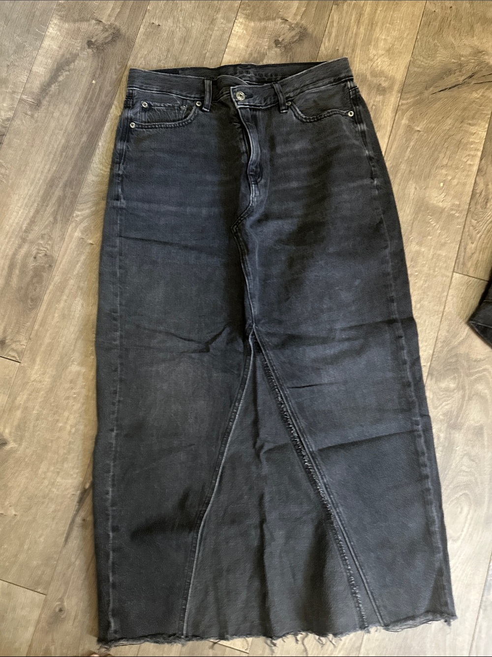 AMERICAN EAGLE black denim maxi skirt